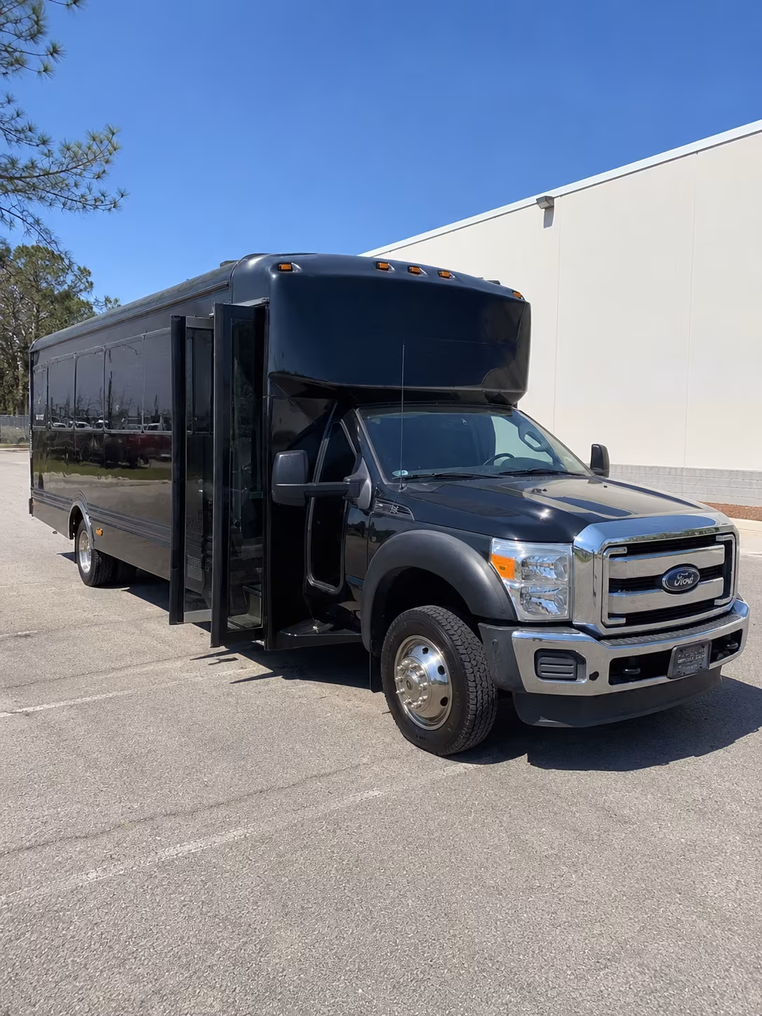 Interior of a party bus rental serving Jacksonville