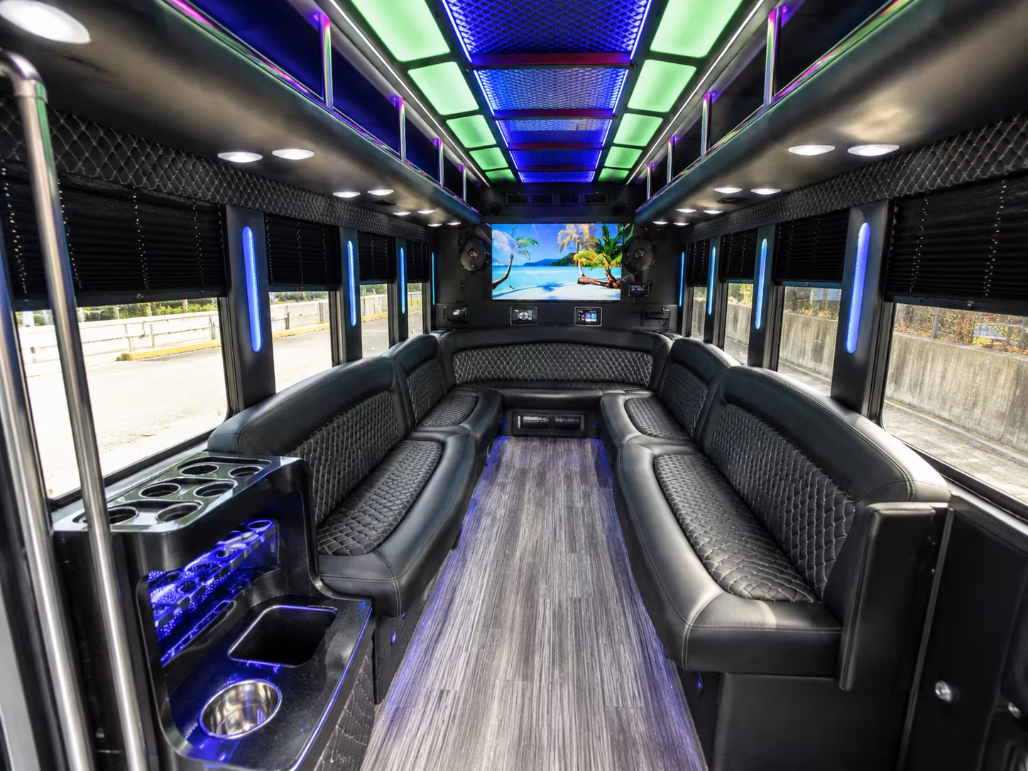 Jacksonville Birthday, Sweet 16, & Quinceañera Transportation party bus exterior