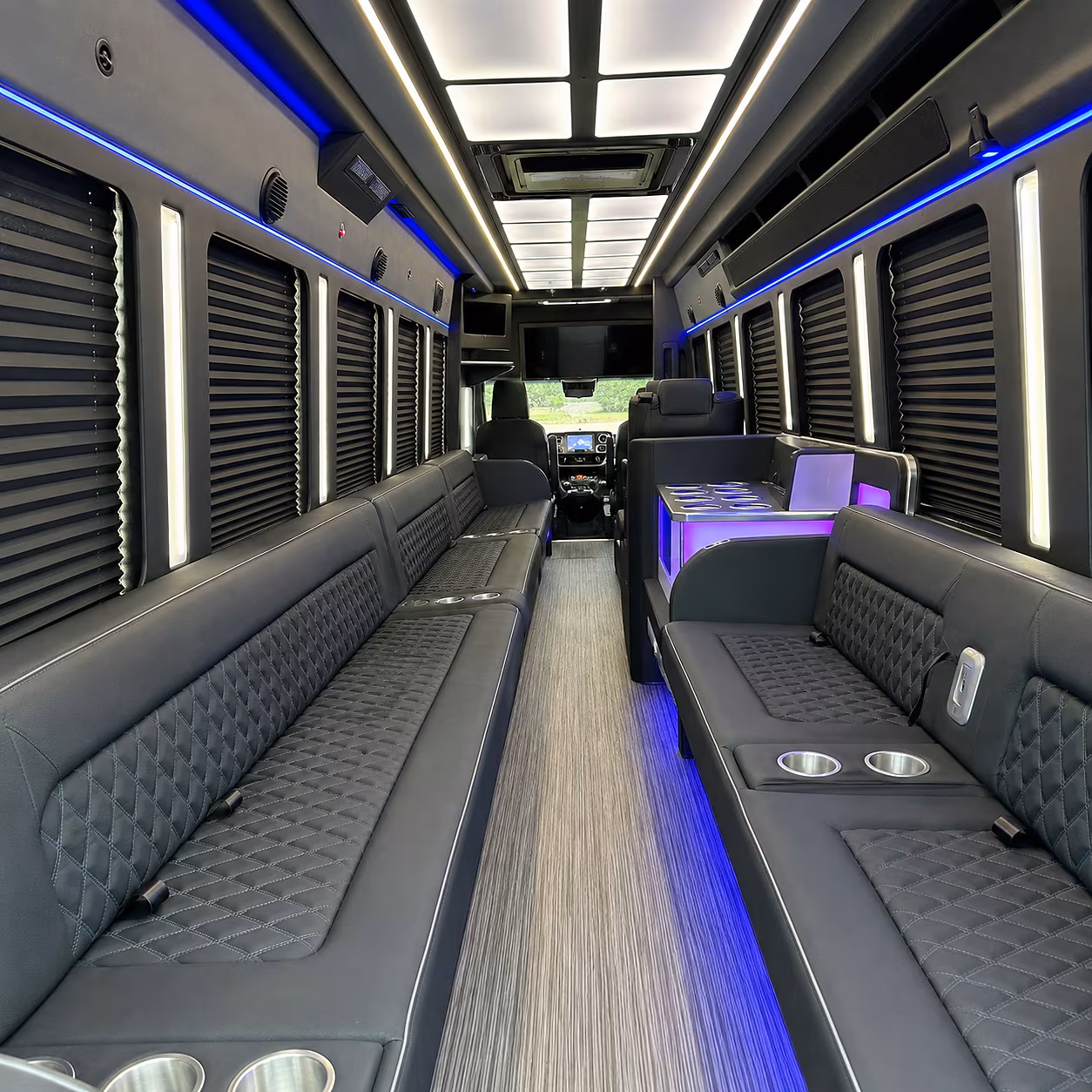 Jacksonville Private Event Transportation party bus interior